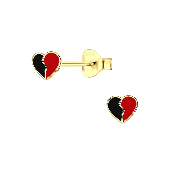 Wholesale Sterling Silver Broken Heart Ear Studs - JD3798