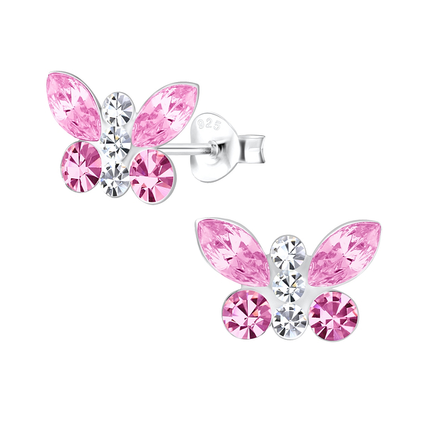 Wholesale Sterling Silver Butterfly Ear Studs - JD4100