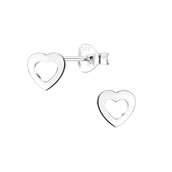 Wholesale Sterling Silver Heart Ear Studs - JD4721