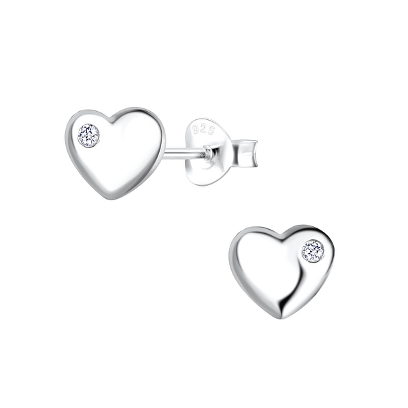 Wholesale Sterling Silver Heart Ear Studs - JD4546