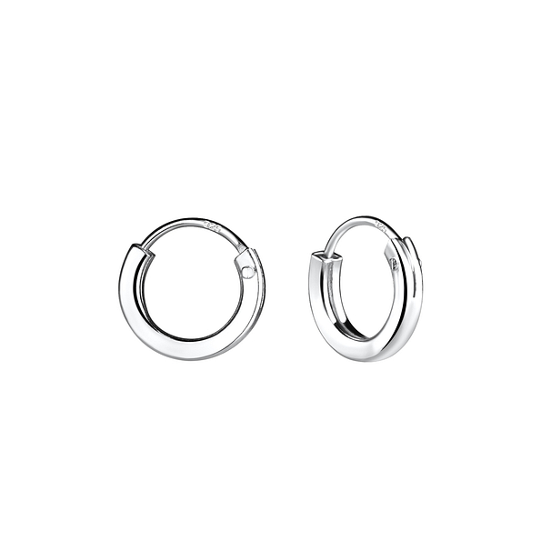 Wholesale 10mm Sterling Silver Square Tube Ear Hoops - JD4895