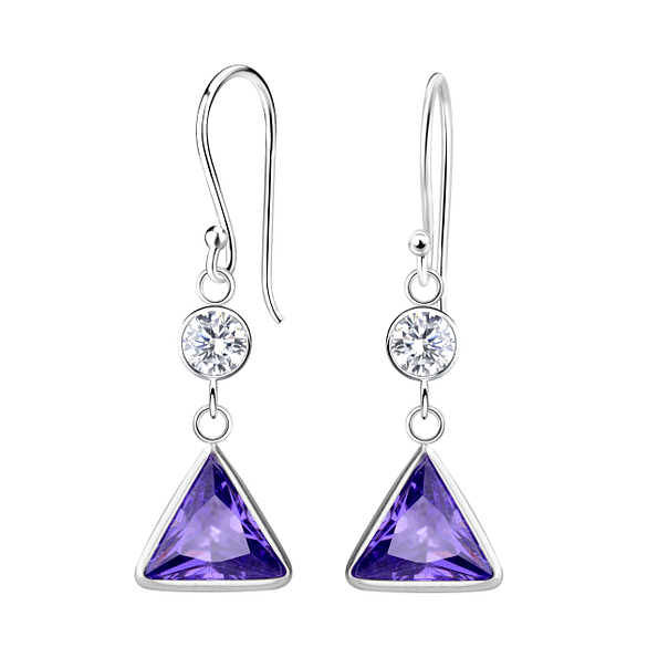 Wholesale Sterling Silver Geometric Cubic Zirconia Earrings - JD5391