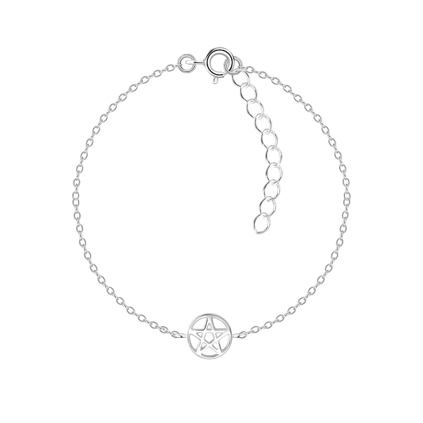 Wholesale Sterling Silver Pentagram Bracelet - JD6725