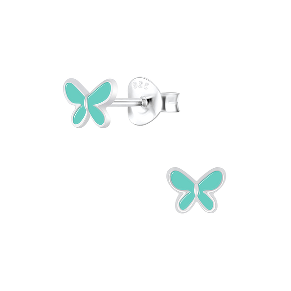 Wholesale Sterling Silver Butterfly Ear Studs - JD6695