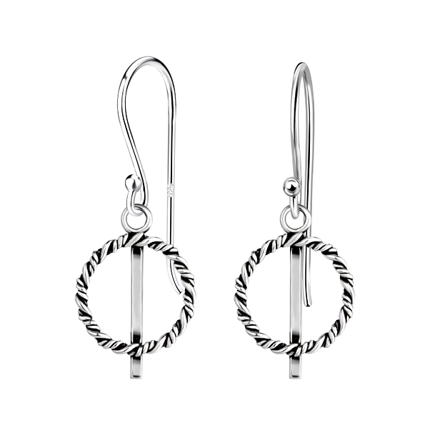 Wholesale Sterling Silver Twisted Circle Earrings - JD6202