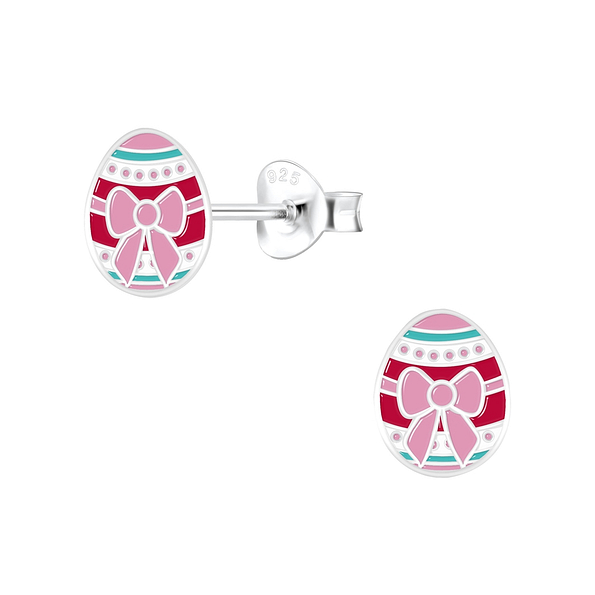 Wholesale Sterling Silver Easter Egg Ear Studs - JD7223