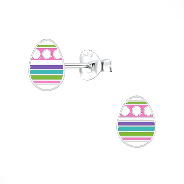 Wholesale Sterling Silver Easter Egg Ear Studs - JD7227