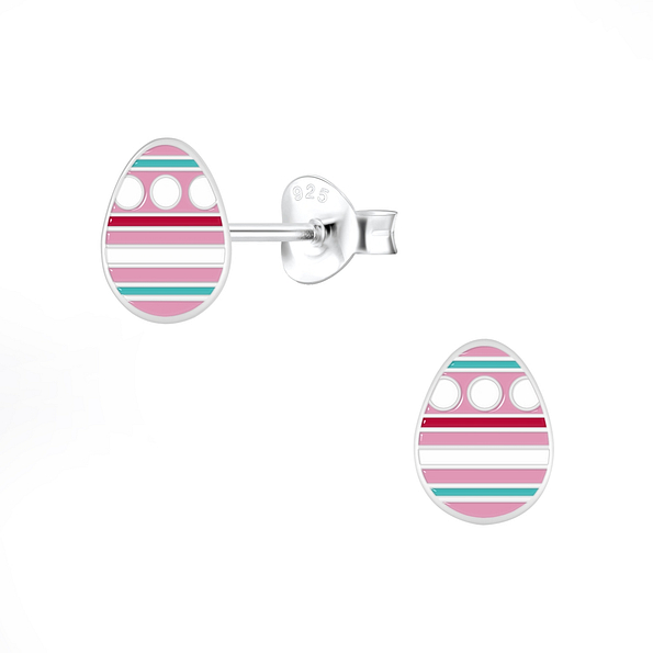 Wholesale Sterling Silver Easter Egg Ear Studs - JD7225