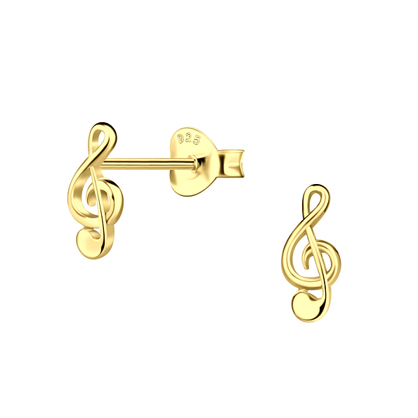Wholesale Sterling Silver G-Clef Ear Studs - JD6792