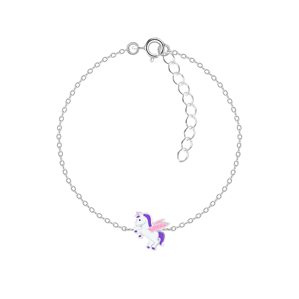 Wholesale Sterling Silver Winged Unicorn Bracelet - JD7551