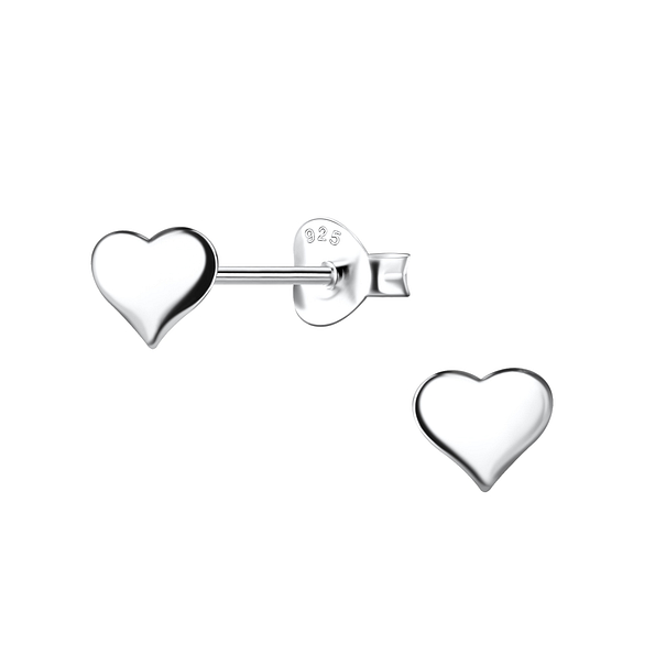 Wholesale Sterling Silver Heart Ear Studs - JD7477