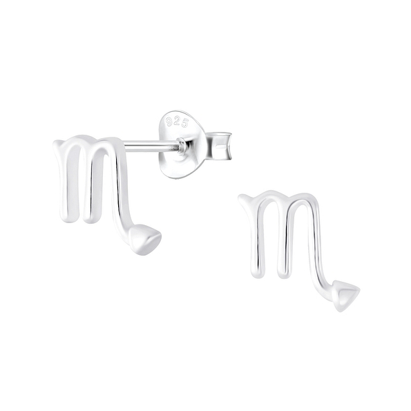 Wholesale Sterling Silver Scorpio Zodiac Sign Ear Studs - JD7041