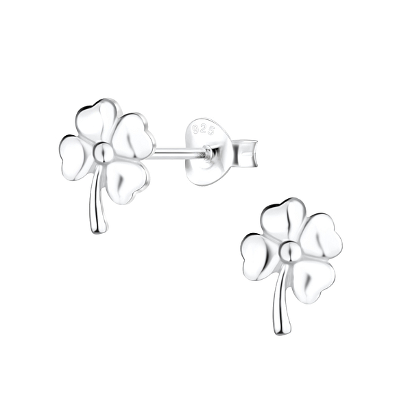 Wholesale Sterling Silver Clover Ear Studs - JD7787