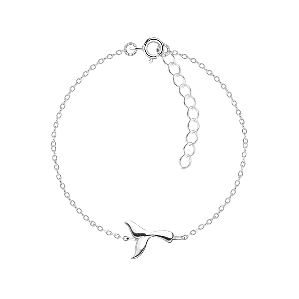 Wholesale Sterling Silver Whale Tail Bracelet - JD8604