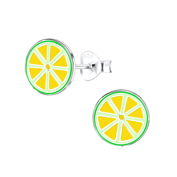Wholesale Sterling Silver Lime Ear Studs - JD9108