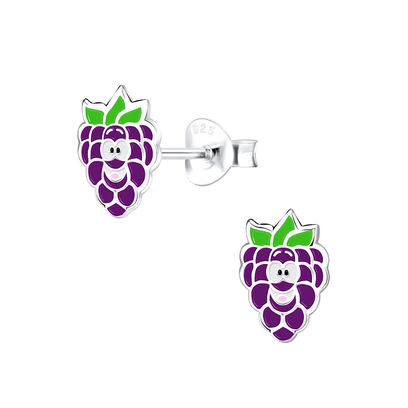 Wholesale Sterling Silver Grape Ear Studs - JD9109