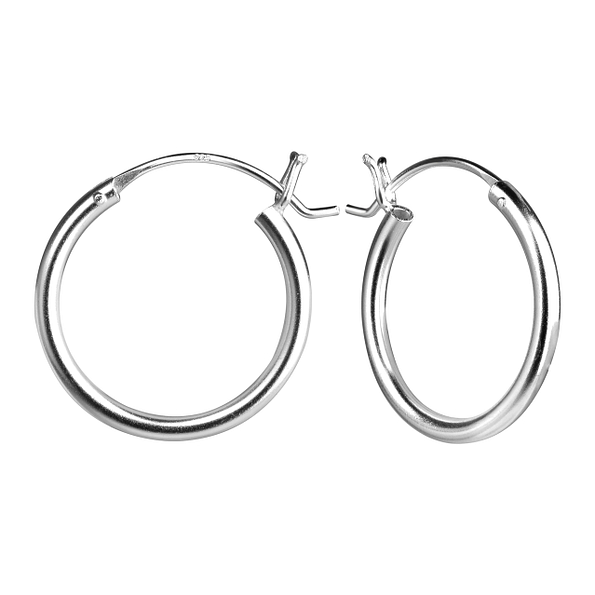 Wholesale 20mm Sterling Silver French Lock Ear Hoops - JD8991