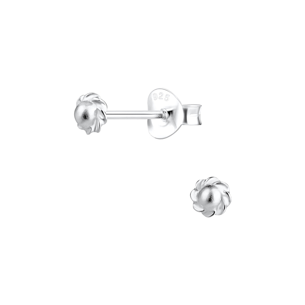Wholesale Sterling Silver Twisted Ball Ear Studs - JD9240