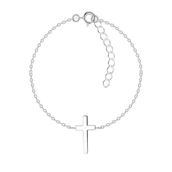 Wholesale Sterling Silver Cross Bracelet - JD8695