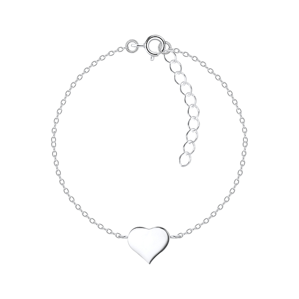 Wholesale Sterling Silver Heart Bracelet - JD8696