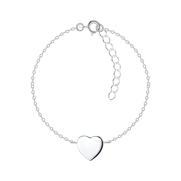 Wholesale Sterling Silver Heart Bracelet - JD8693