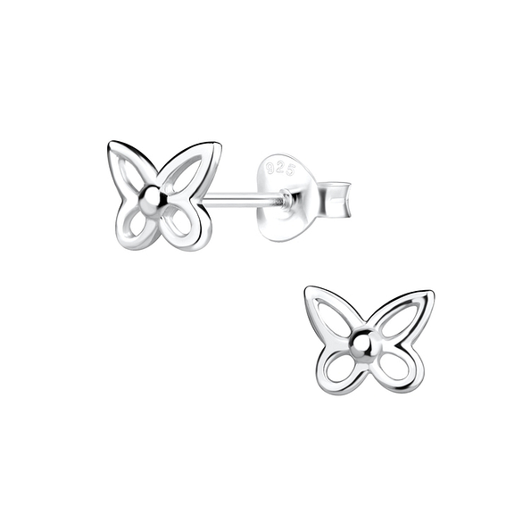 Wholesale Sterling Silver Butterfly Ear Studs - JD5049