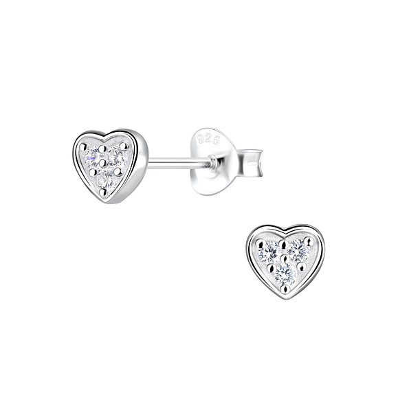 Wholesale Sterling Silver Heart Ear Studs - JD5062