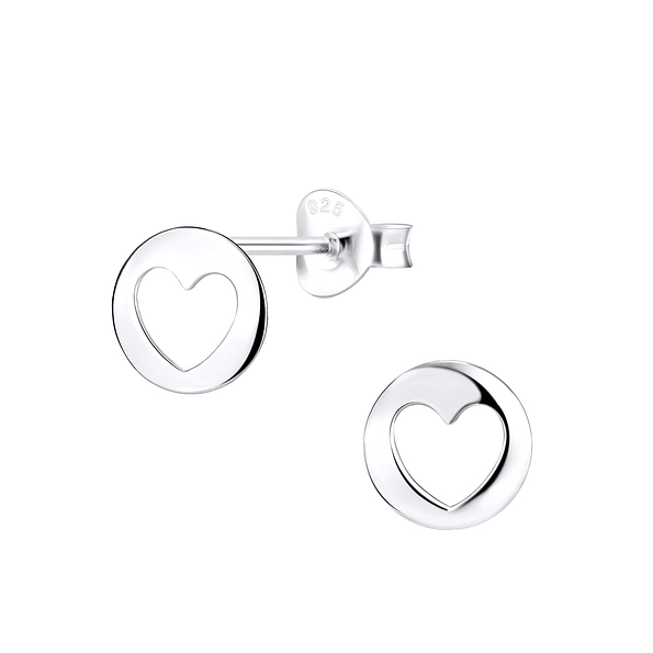 Wholesale Sterling Silver Heart Ear Studs - JD9482