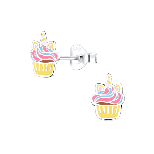 Wholesale Sterling Silver Cupcake Ear Studs - JD9394