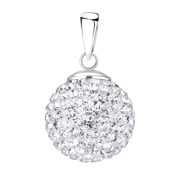 Wholesale Sterling Silver Crystal Ball Pendant - JD9449