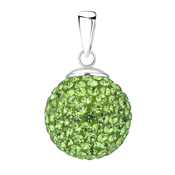 Wholesale 14mm Crystal Ball Sterling Silver Pendant - JD9451