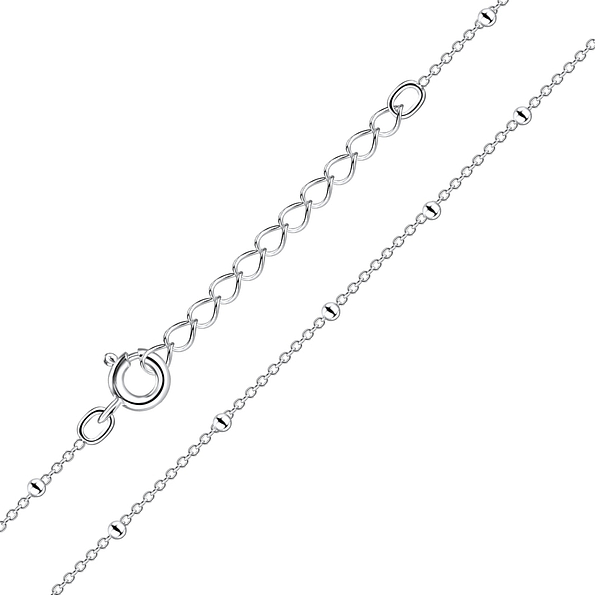 Wholesale 45cm Sterling Silver Satellite Necklace With Extension - JD8765