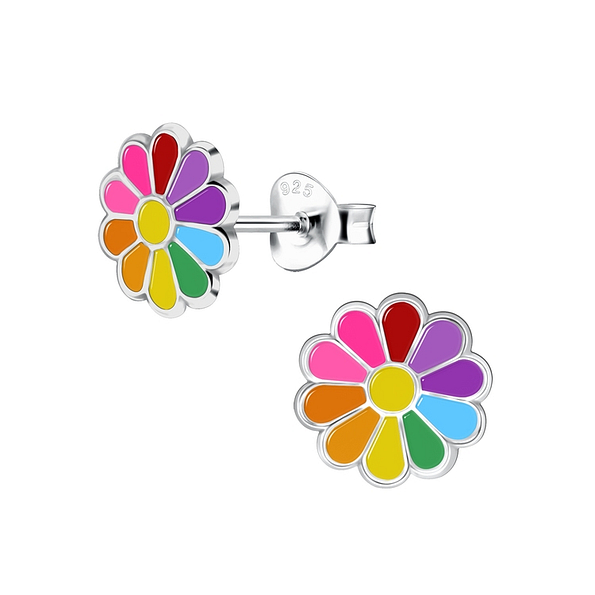 Wholesale Sterling Silver Daisy Flower Ear Studs - JD9870