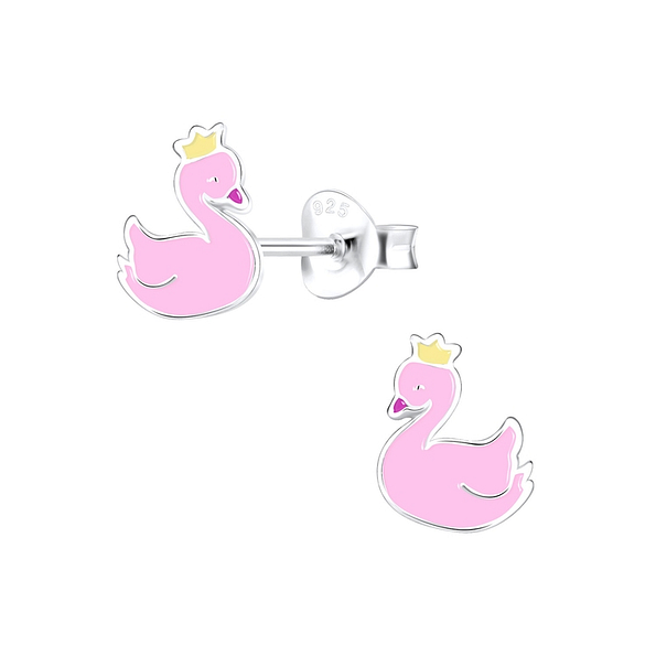 Wholesale Sterling Silver Swan Ear Studs - JD9739