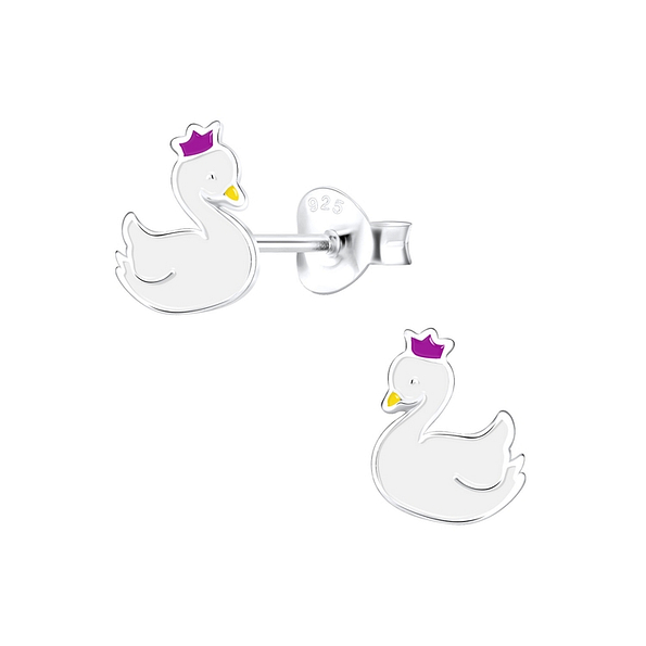 Wholesale Sterling Silver Swan Ear Studs - JD9889