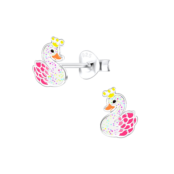 Wholesale Sterling Silver Swan Ear Studs - JD9800