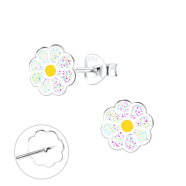 Wholesale Sterling Silver Daisy Ear Studs - JD9817