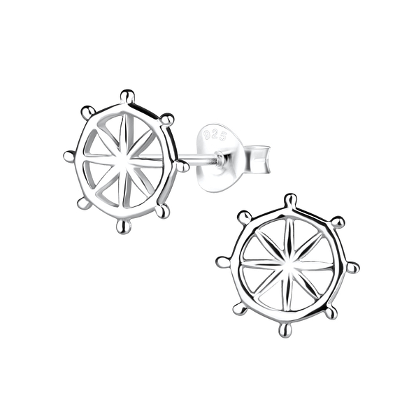 Wholesale Sterling Silver Ship Wheel Ear Studst - JD9773