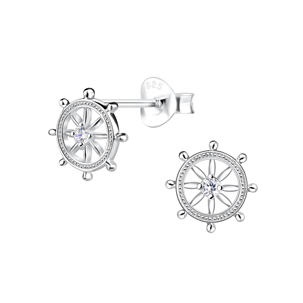 Wholesale Sterling Silver Wheel Ear Studs - JD9774