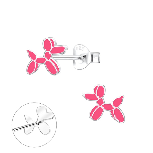 Wholesale Sterling Silver Balloon Dog Ear Studs - JD10154