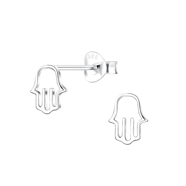 Wholesale Sterling Silver Hamsa Ear Studs - JD10112