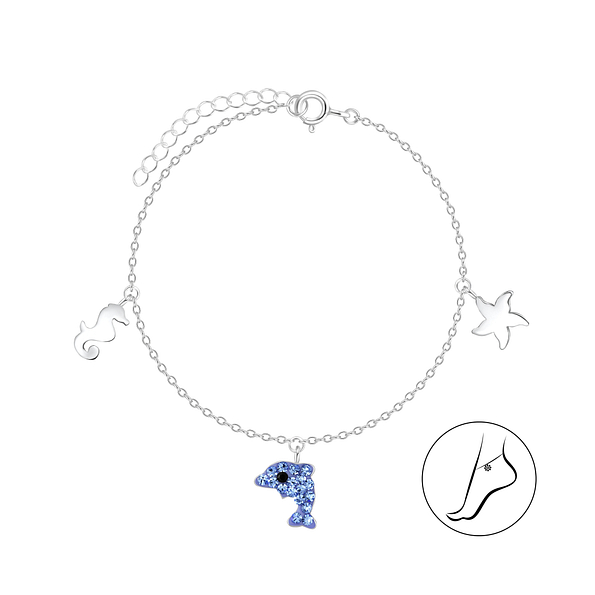 Wholesale Sterling Silver Sea Life Anklet - JD8115