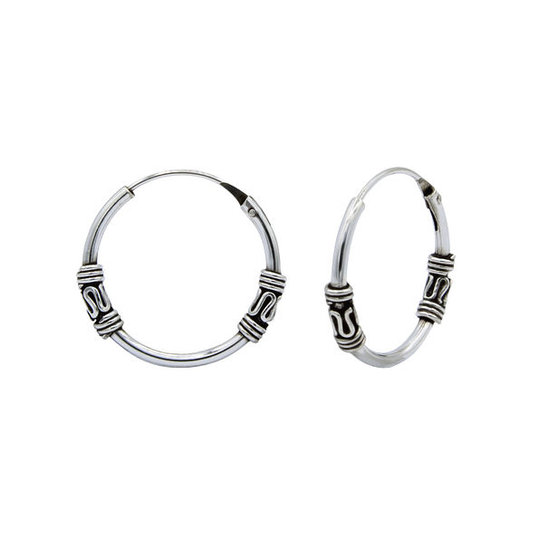 Wholesale 16mm Sterling Silver Bali Hoops - JD1486