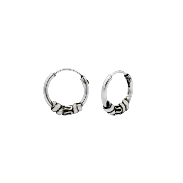 Wholesale 10mm Sterling Silver Bali Hoops - JD1504