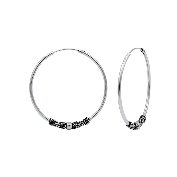 Wholesale 30mm Sterling Silver Bali Hoops - JD1510