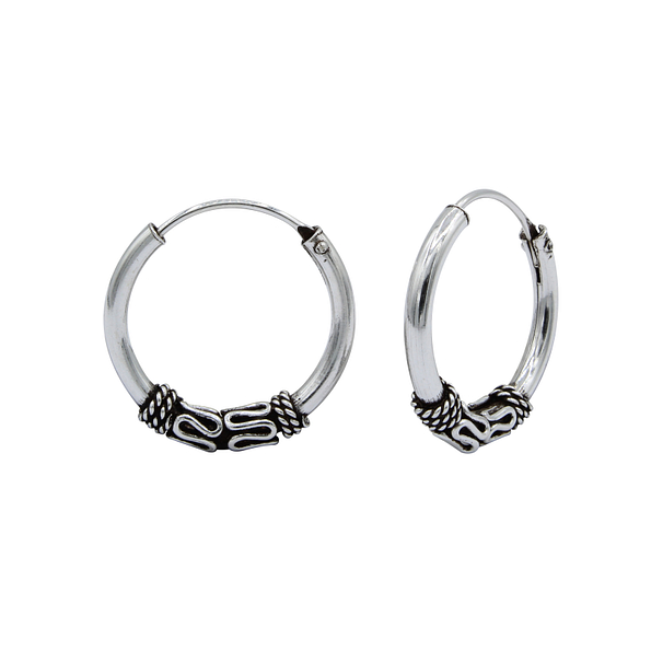 Wholesale 18mm Sterling Silver Bali Hoops - JD1511