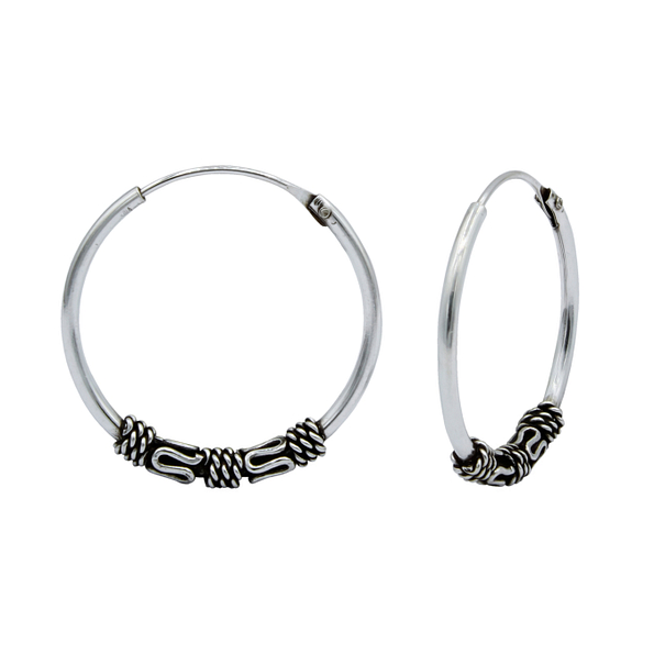 Wholesale 20mm Sterling Silver Bali Hoops - JD1531