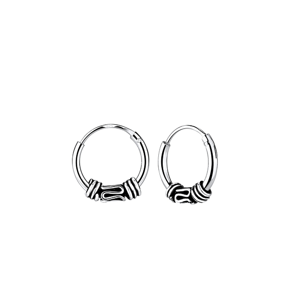 Wholesale 10mm Sterling Silver Bali Hoops - JD1498