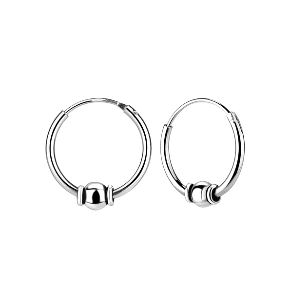 Wholesale 14mm Sterling Silver Bali Hoops - JD1501