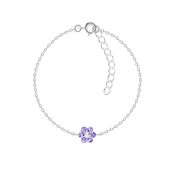 Wholesale Sterling Silver Flower Bracelet - JD7325